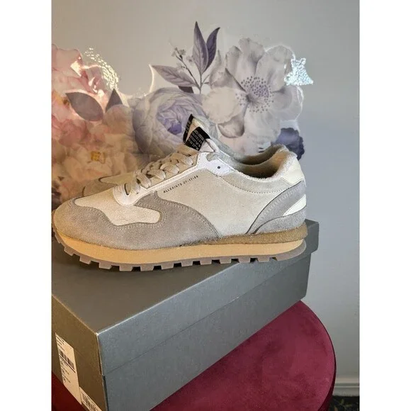 ALLSAINTS Rimini Low Top in Chalk White sneakers athletic running shoes suede